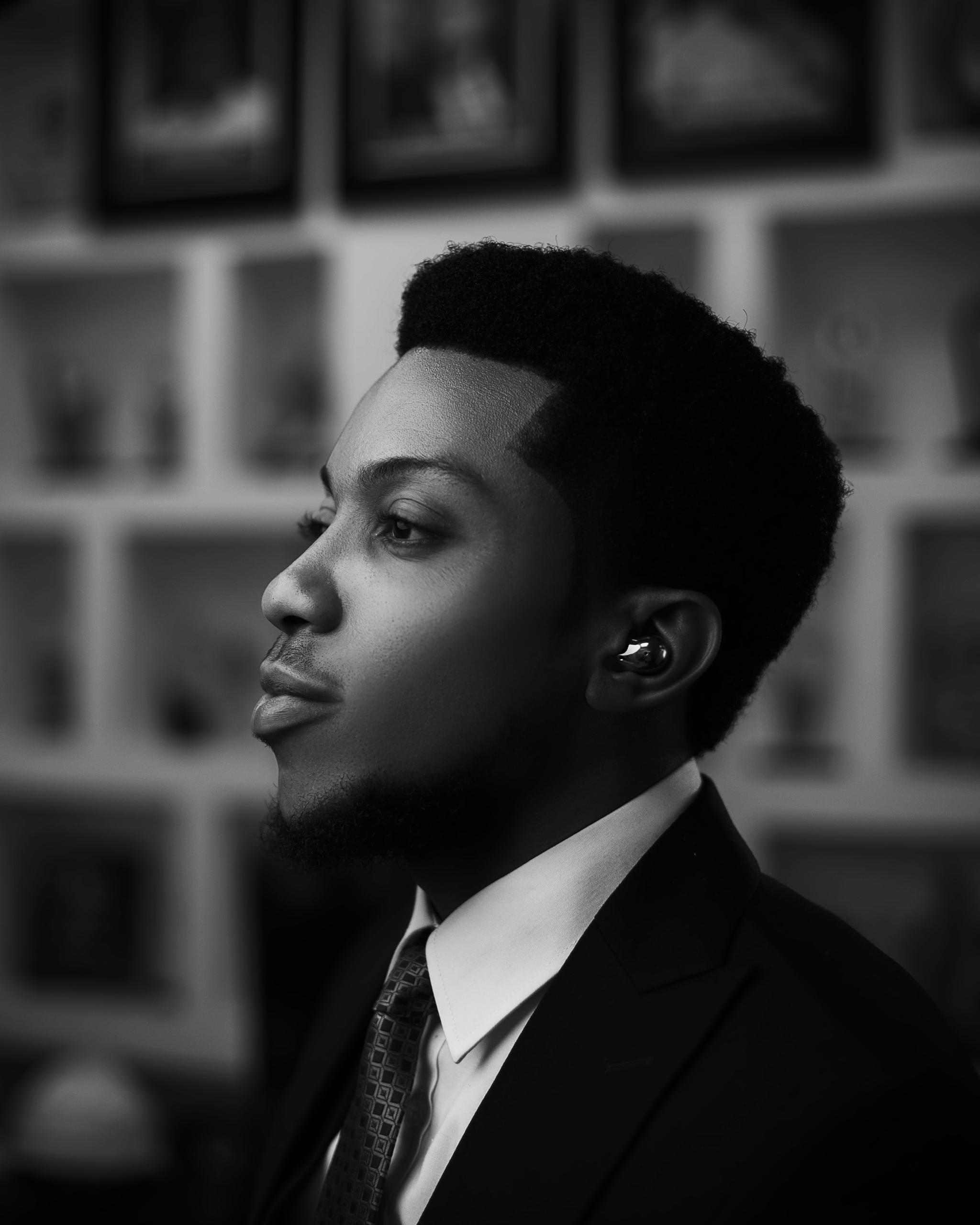Black and white profile
