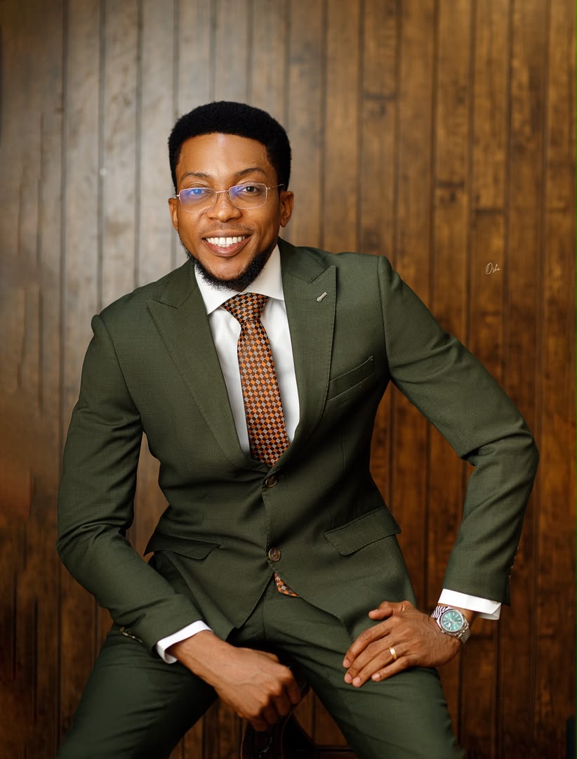 Green suit portrait